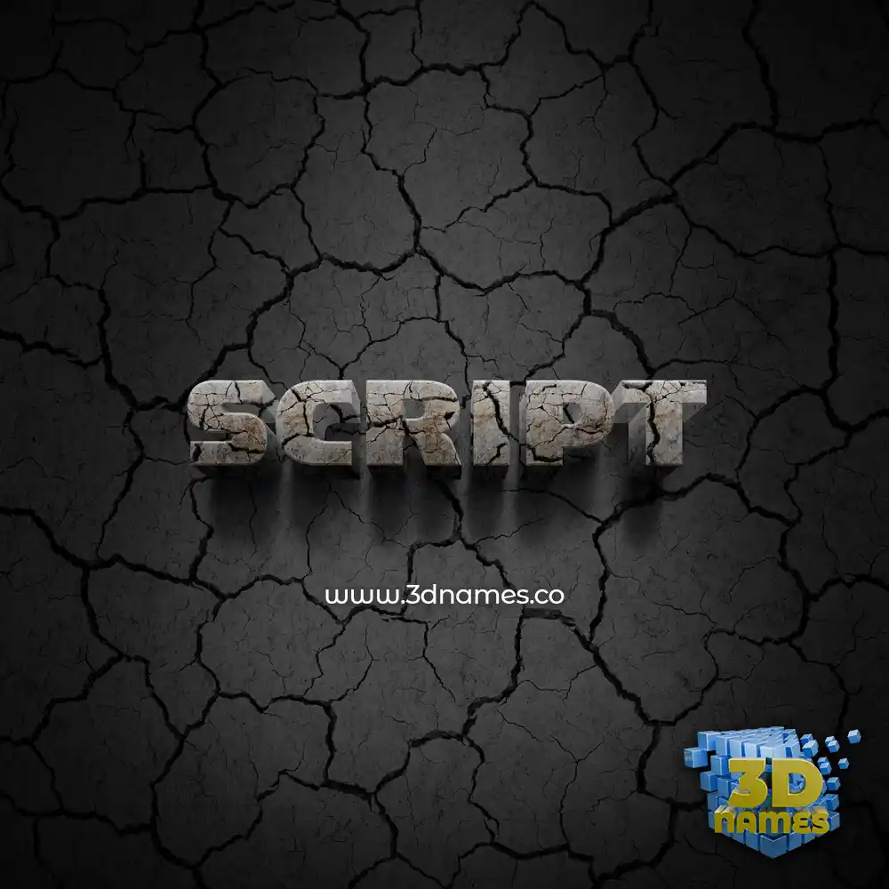 script in Cracked Stone style - 3D name wallpaper