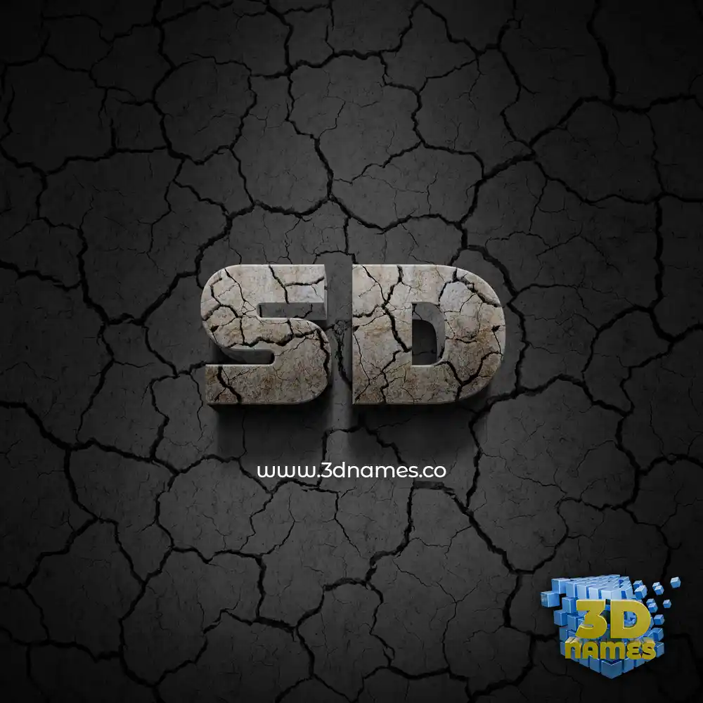 sd in Cracked Stone style - 3D name wallpaper