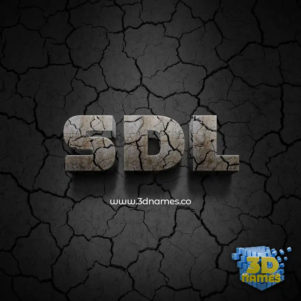 sdl in Cracked Stone style - 3D name wallpaper
