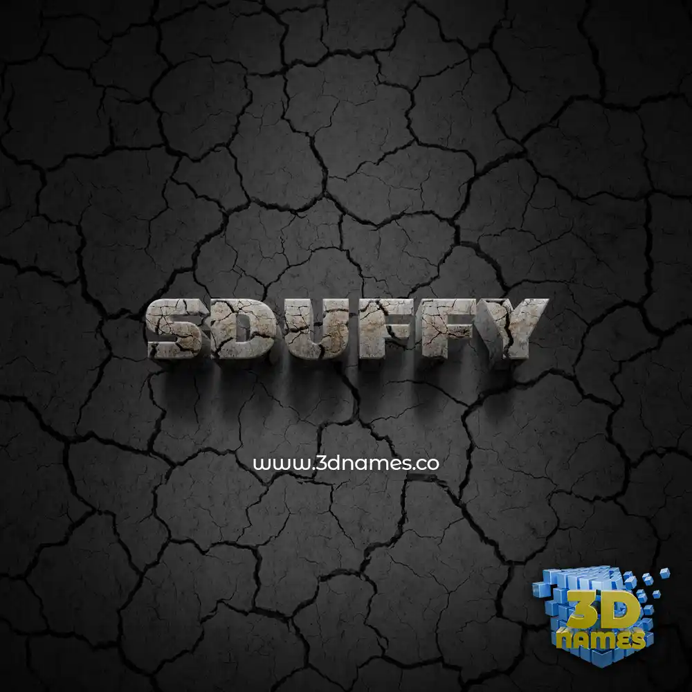 sduffy in Cracked Stone style - 3D name wallpaper