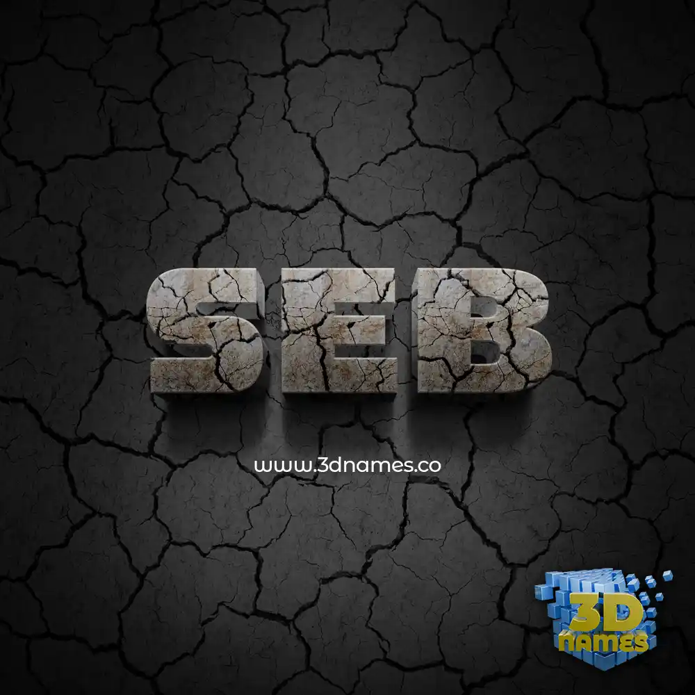 seb in Cracked Stone style - 3D name wallpaper