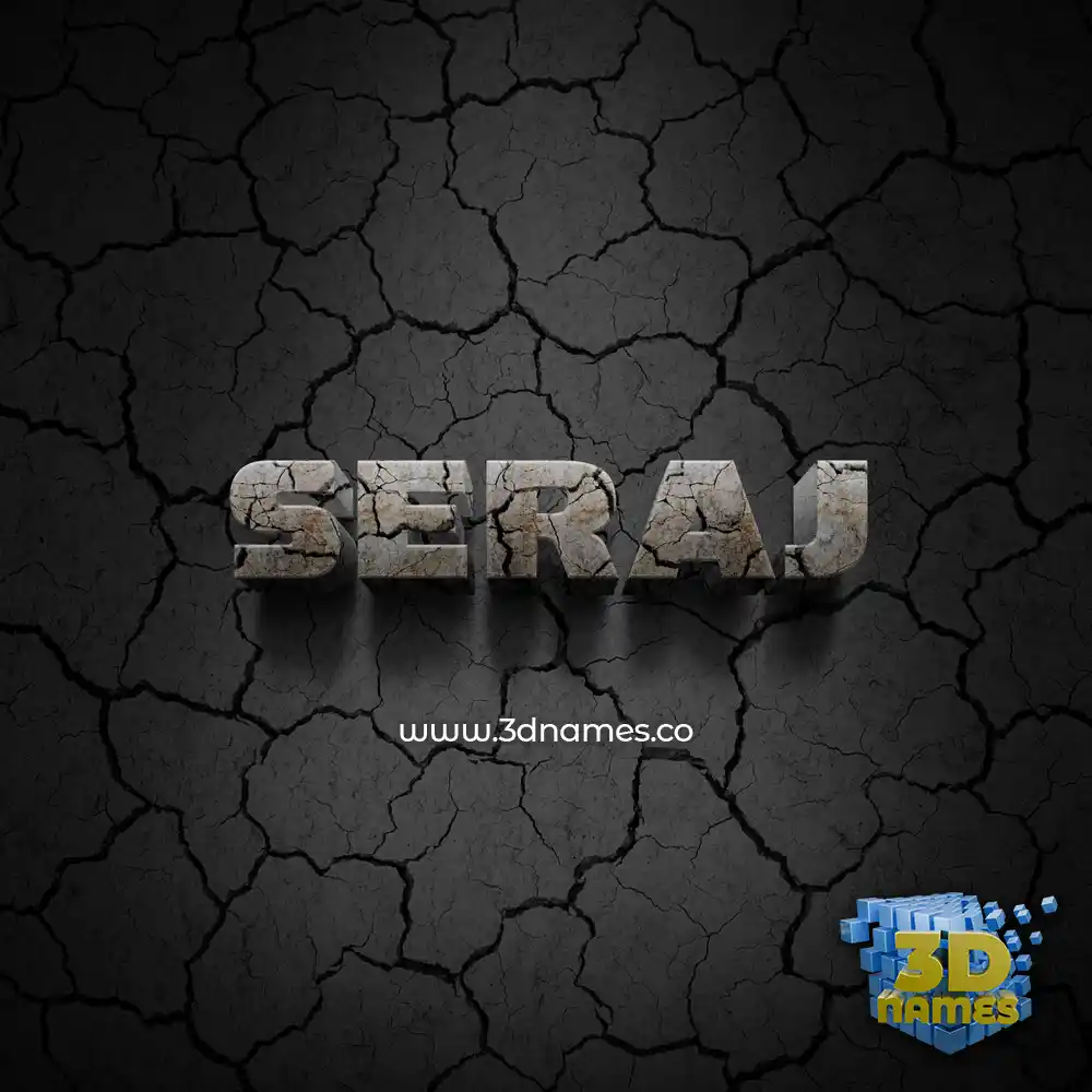 seraj in Cracked Stone style - 3D name wallpaper