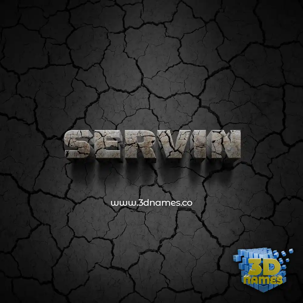 servin in Cracked Stone style - 3D name wallpaper