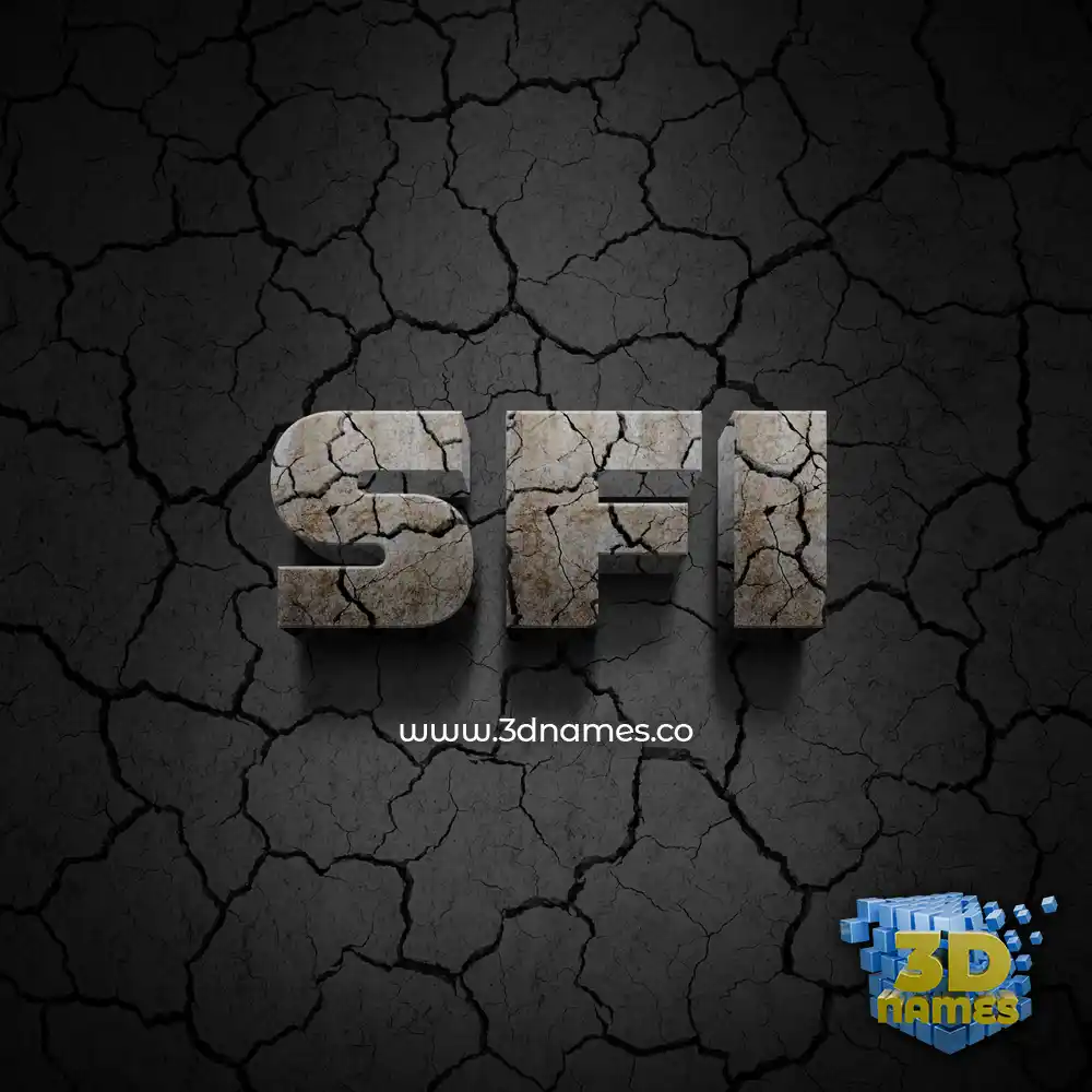 sfi in Cracked Stone style - 3D name wallpaper