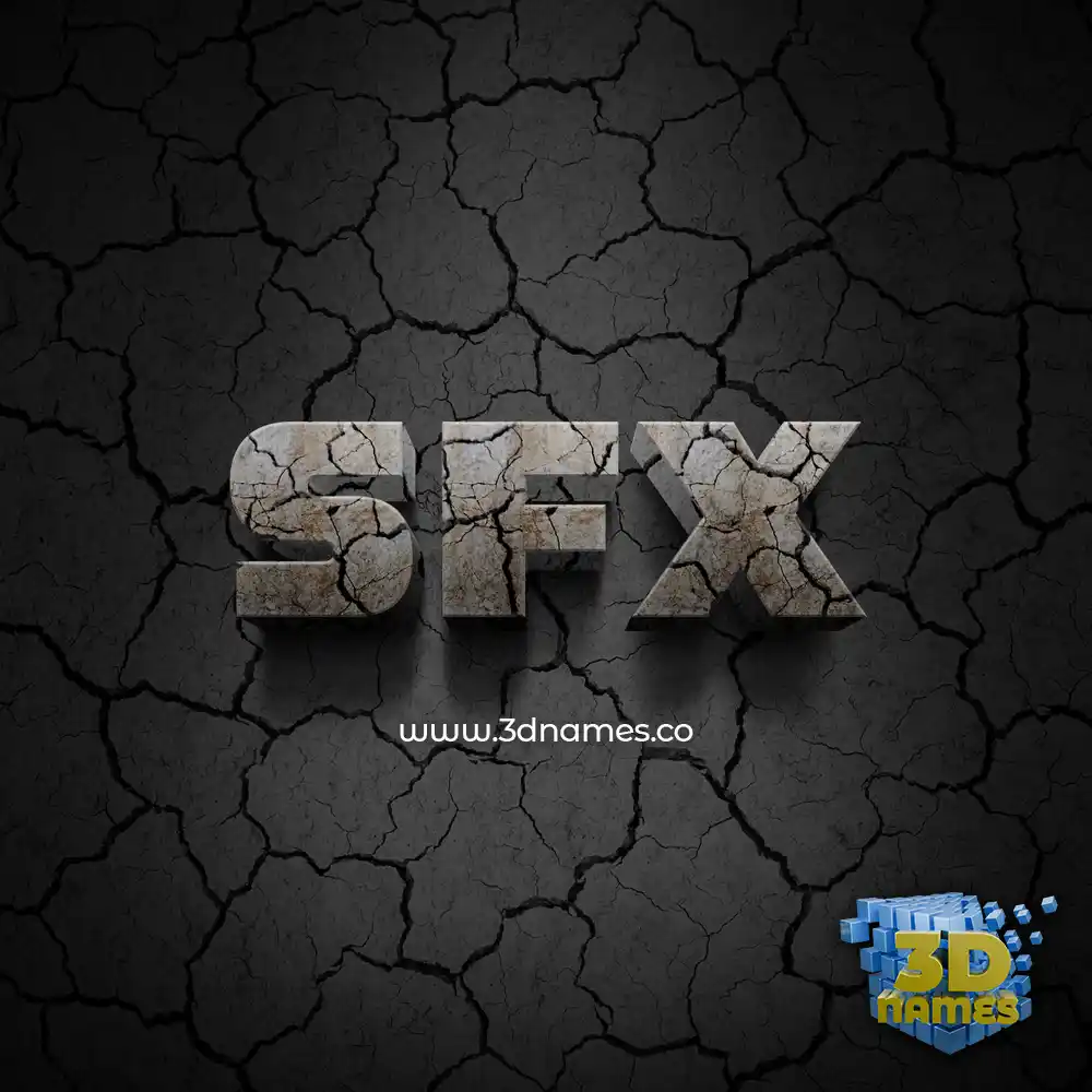sfx in Cracked Stone style - 3D name wallpaper