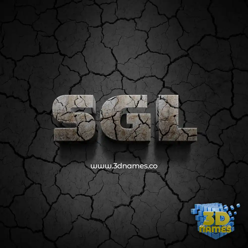 sgl in Cracked Stone style - 3D name wallpaper