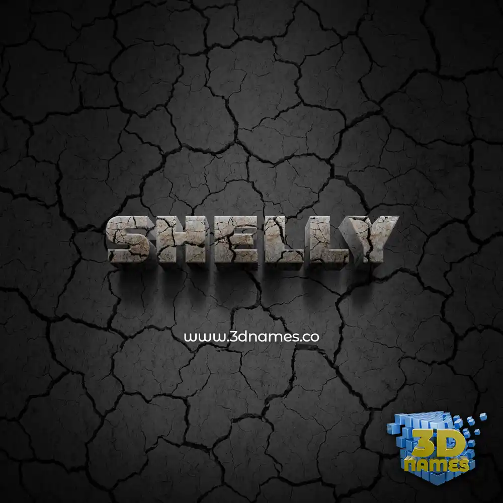 shelly in Cracked Stone style - 3D name wallpaper