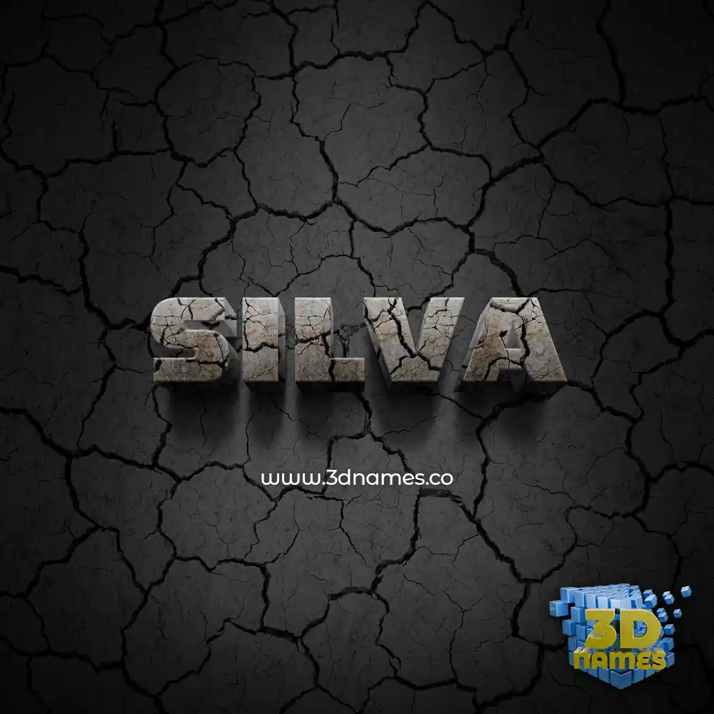 silva in Cracked Stone style - 3D name wallpaper