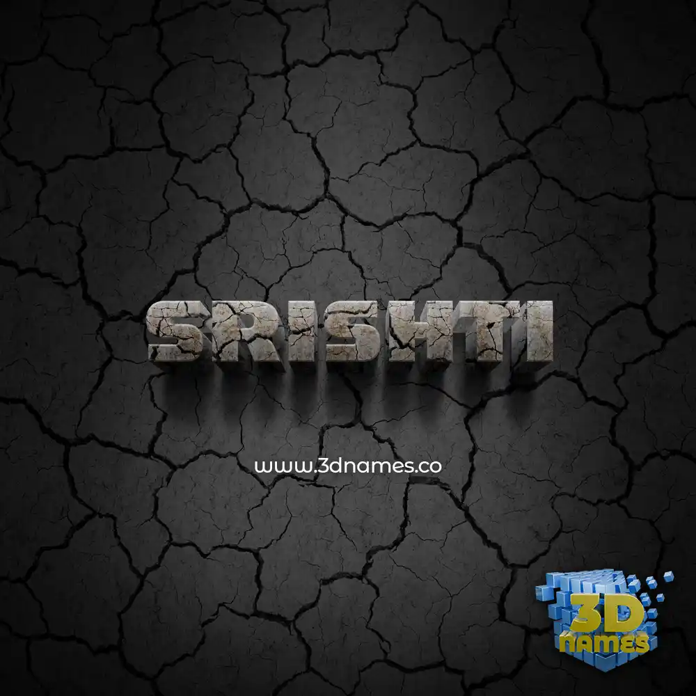srishti in Cracked Stone style - 3D name wallpaper