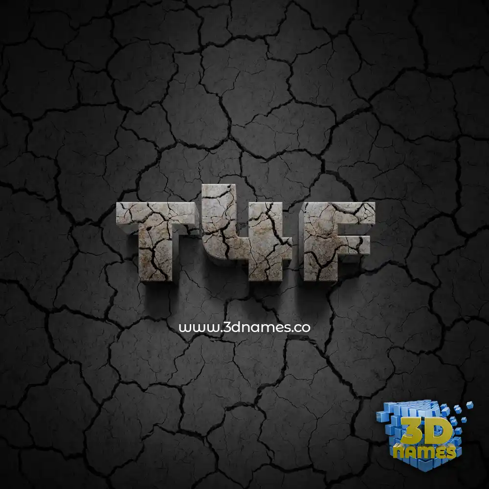 t4f in Cracked Stone style - 3D name wallpaper