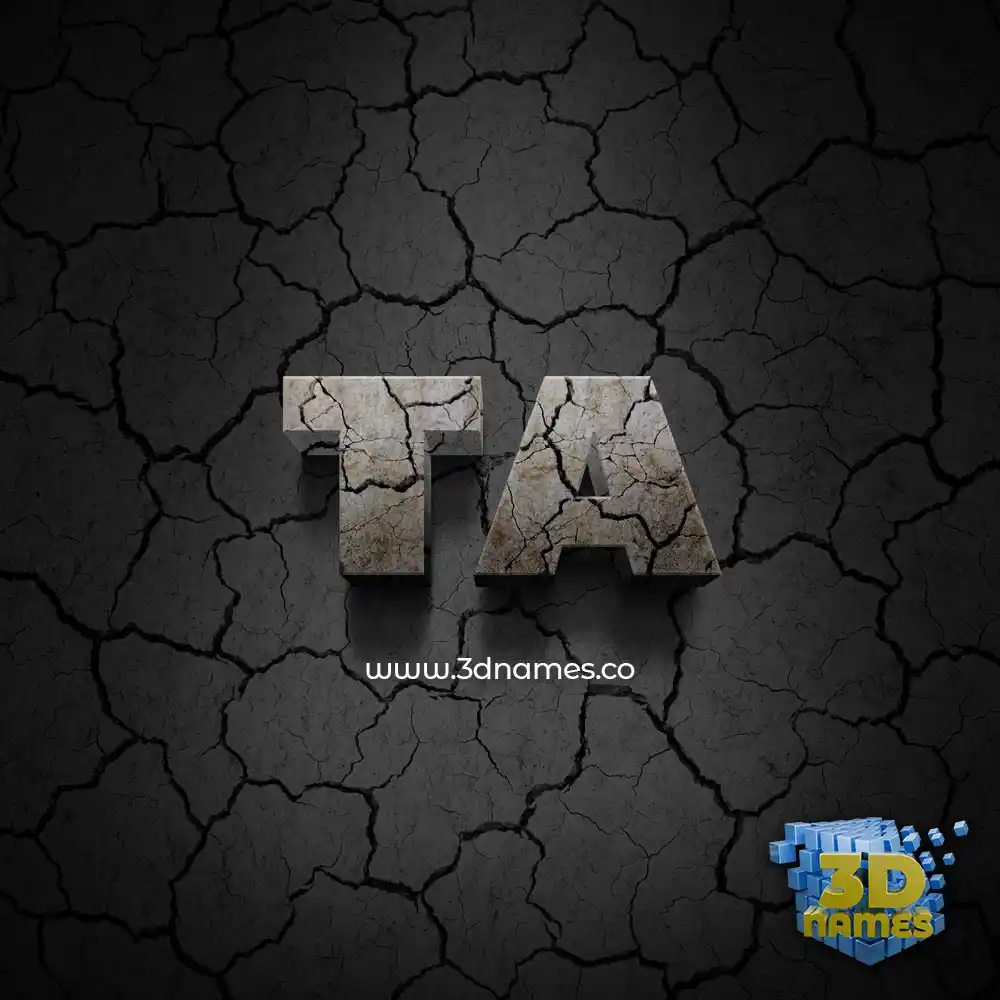 ta in Cracked Stone style - 3D name wallpaper