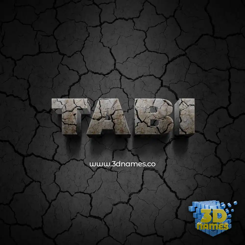 tabi in Cracked Stone style - 3D name wallpaper