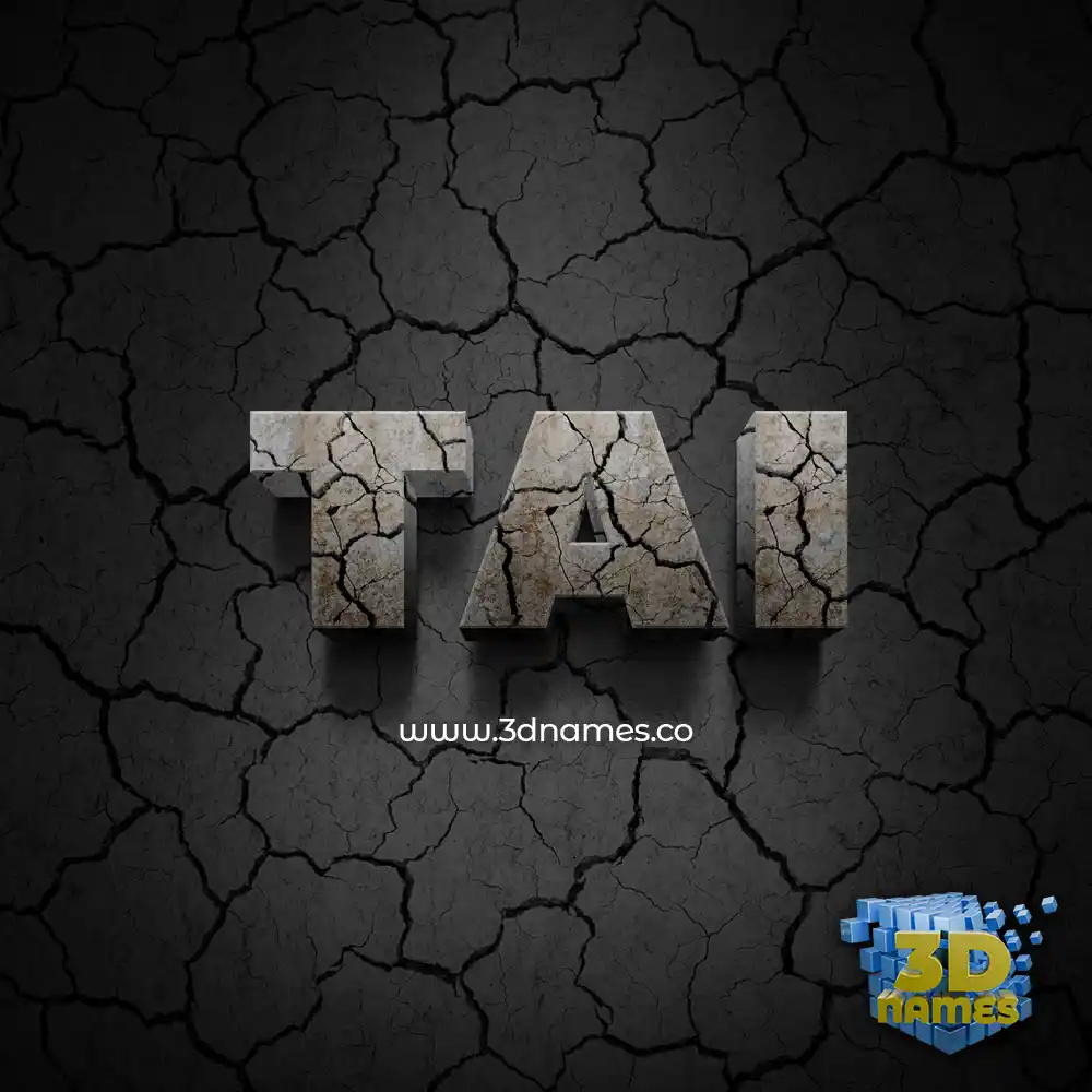 tai in Cracked Stone style - 3D name wallpaper