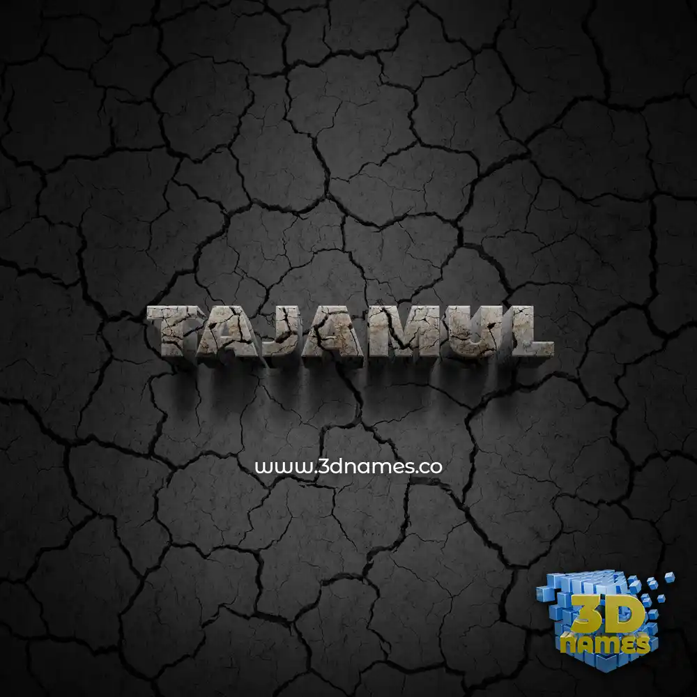 tajamul in Cracked Stone style - 3D name wallpaper