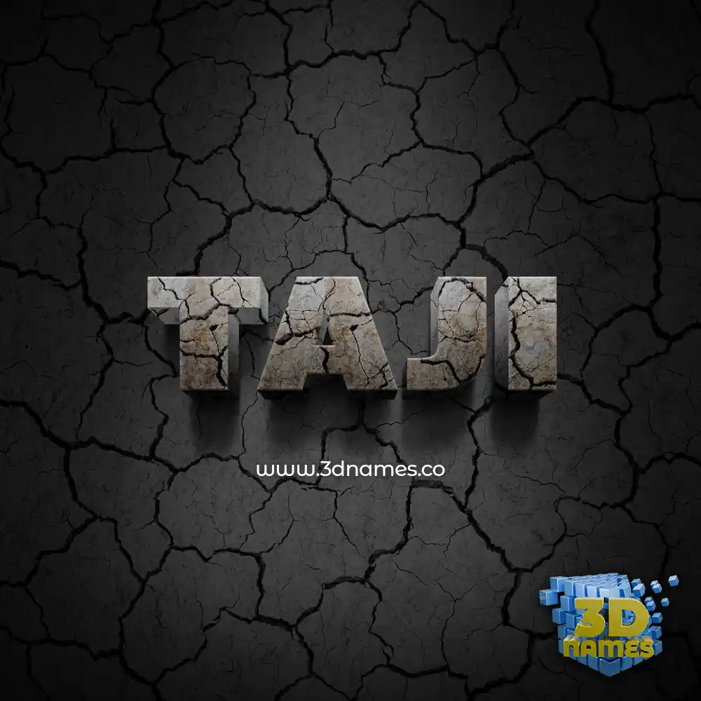 taji in Cracked Stone style - 3D name wallpaper