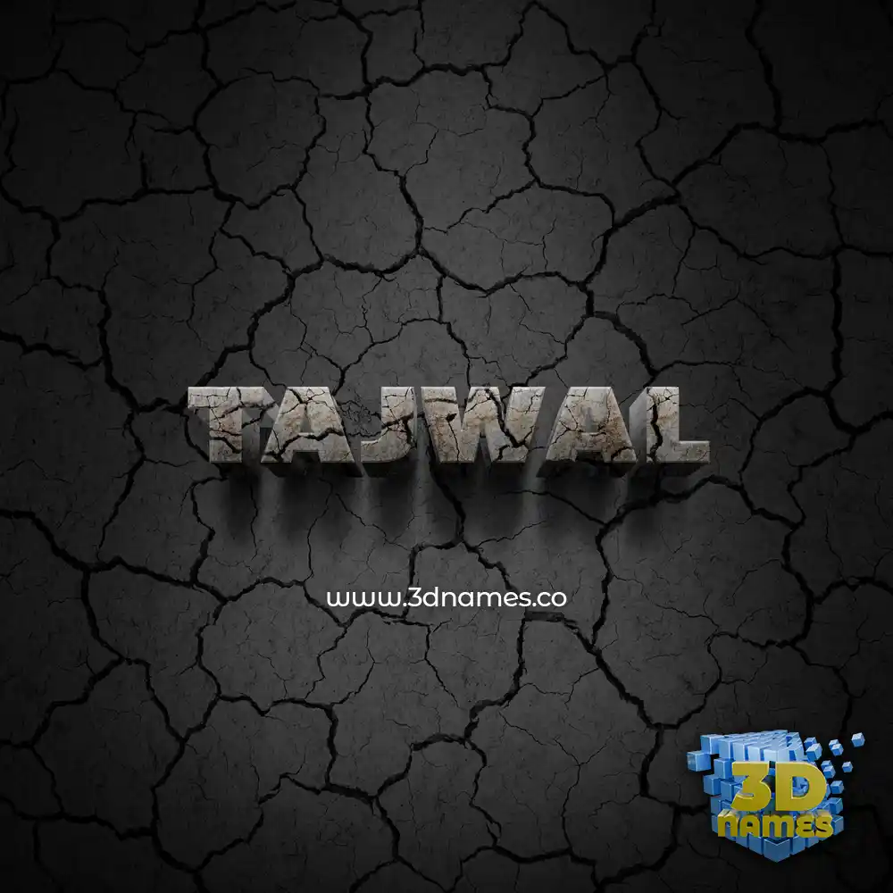 tajwal in Cracked Stone style - 3D name wallpaper