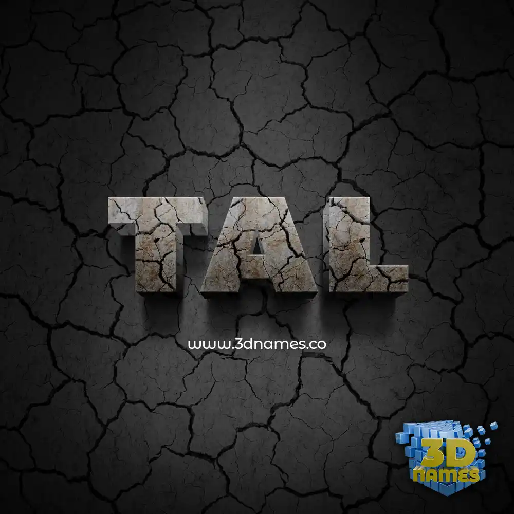 tal in Cracked Stone style - 3D name wallpaper