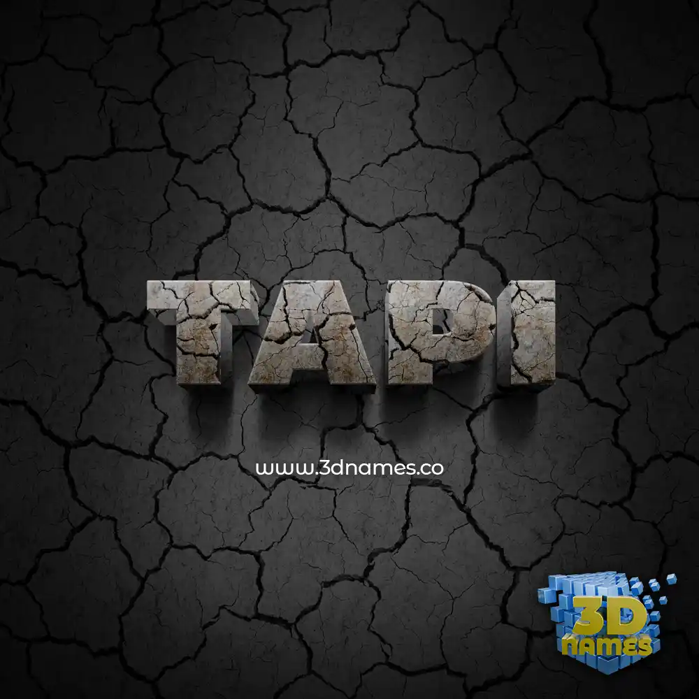 tapi in Cracked Stone style - 3D name wallpaper