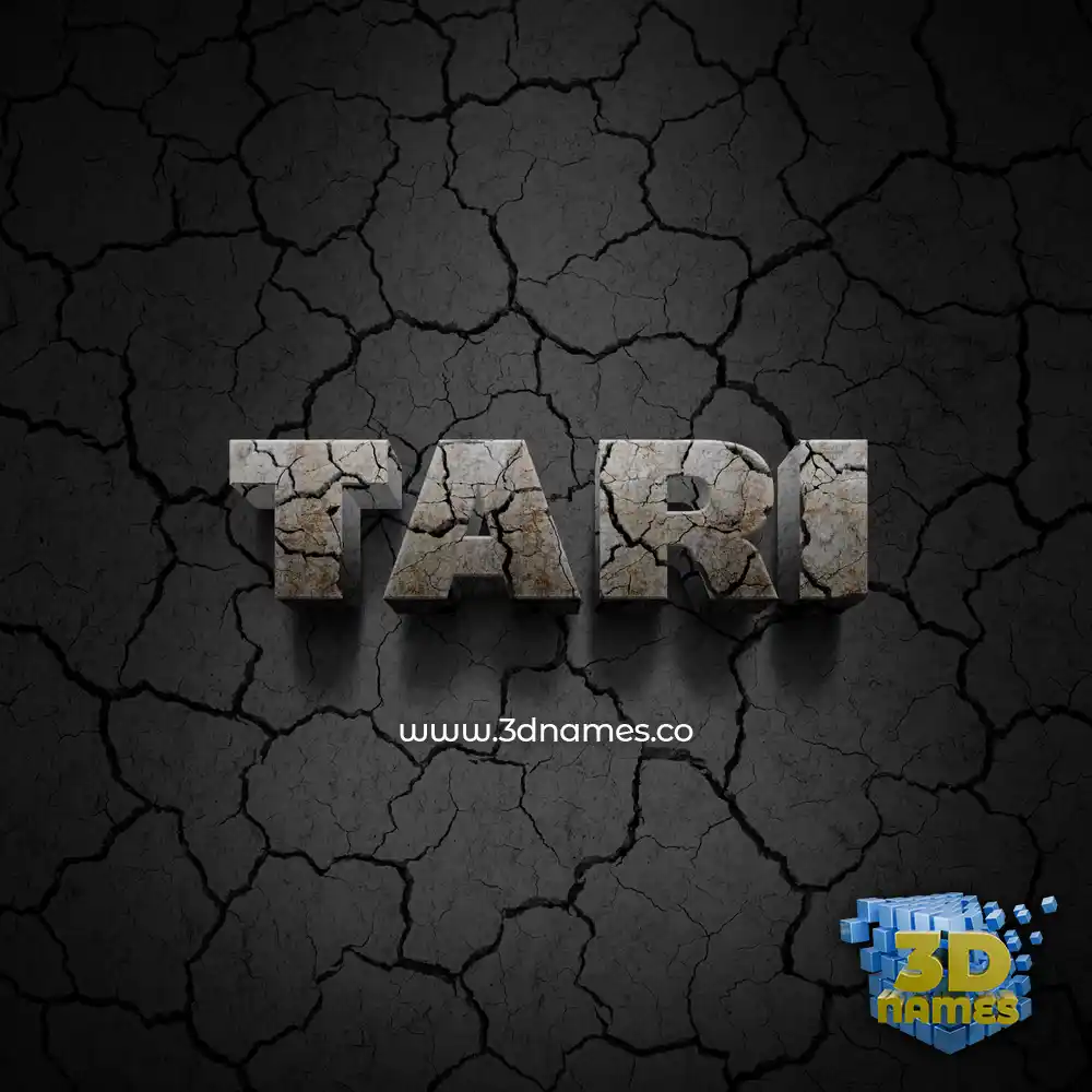 tari in Cracked Stone style - 3D name wallpaper