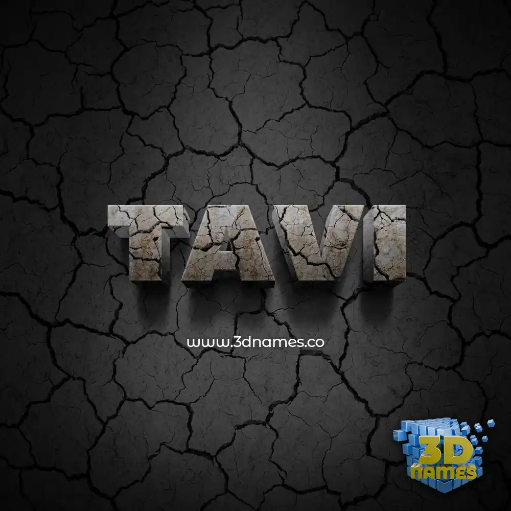 tavi in Cracked Stone style - 3D name wallpaper