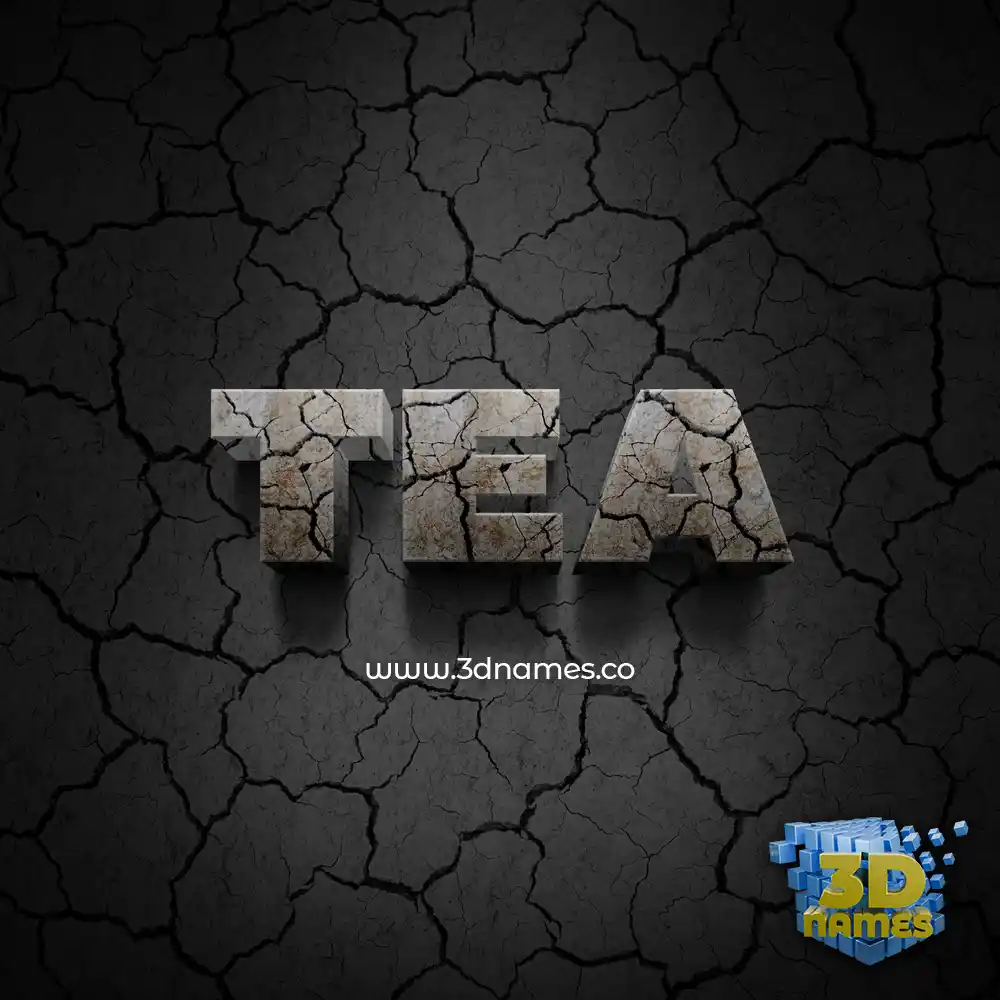 tea in Cracked Stone style - 3D name wallpaper