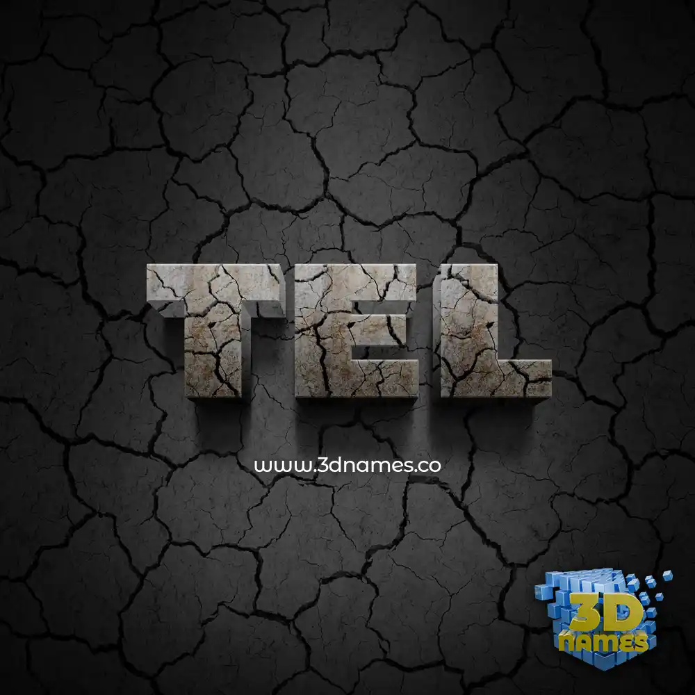 tel in Cracked Stone style - 3D name wallpaper