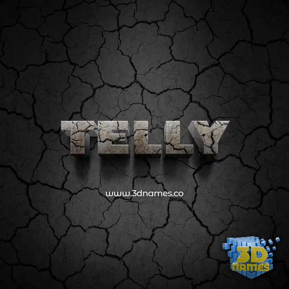 telly in Cracked Stone style - 3D name wallpaper