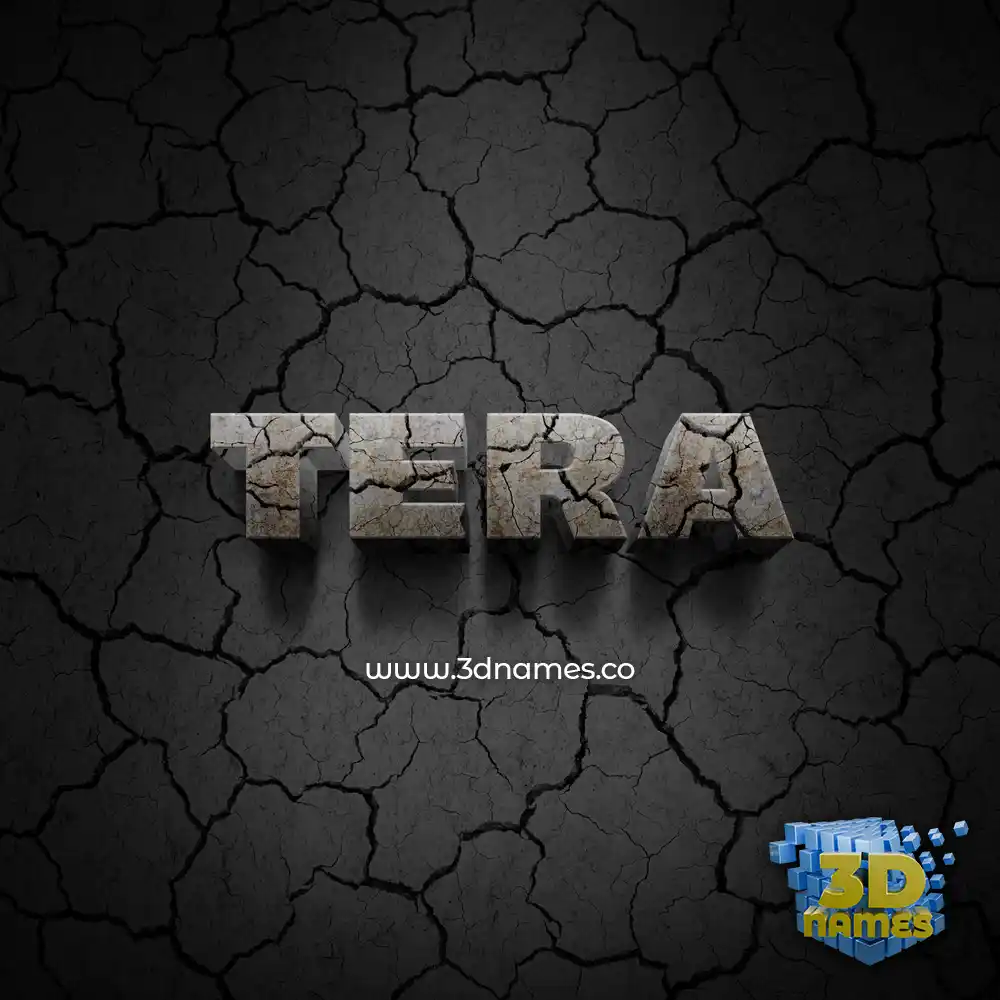 tera in Cracked Stone style - 3D name wallpaper