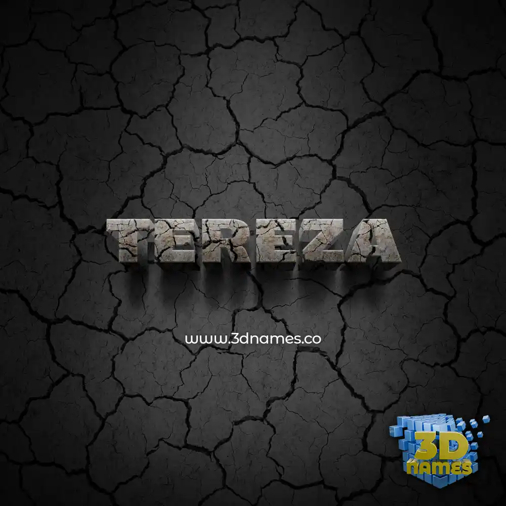 tereza in Cracked Stone style - 3D name wallpaper