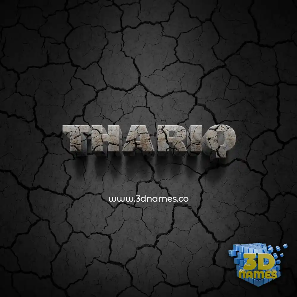 thariq in Cracked Stone style - 3D name wallpaper