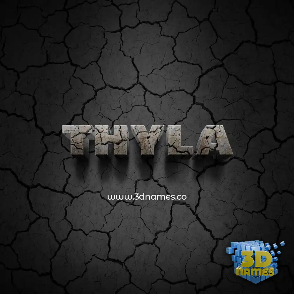 thyla in Cracked Stone style - 3D name wallpaper