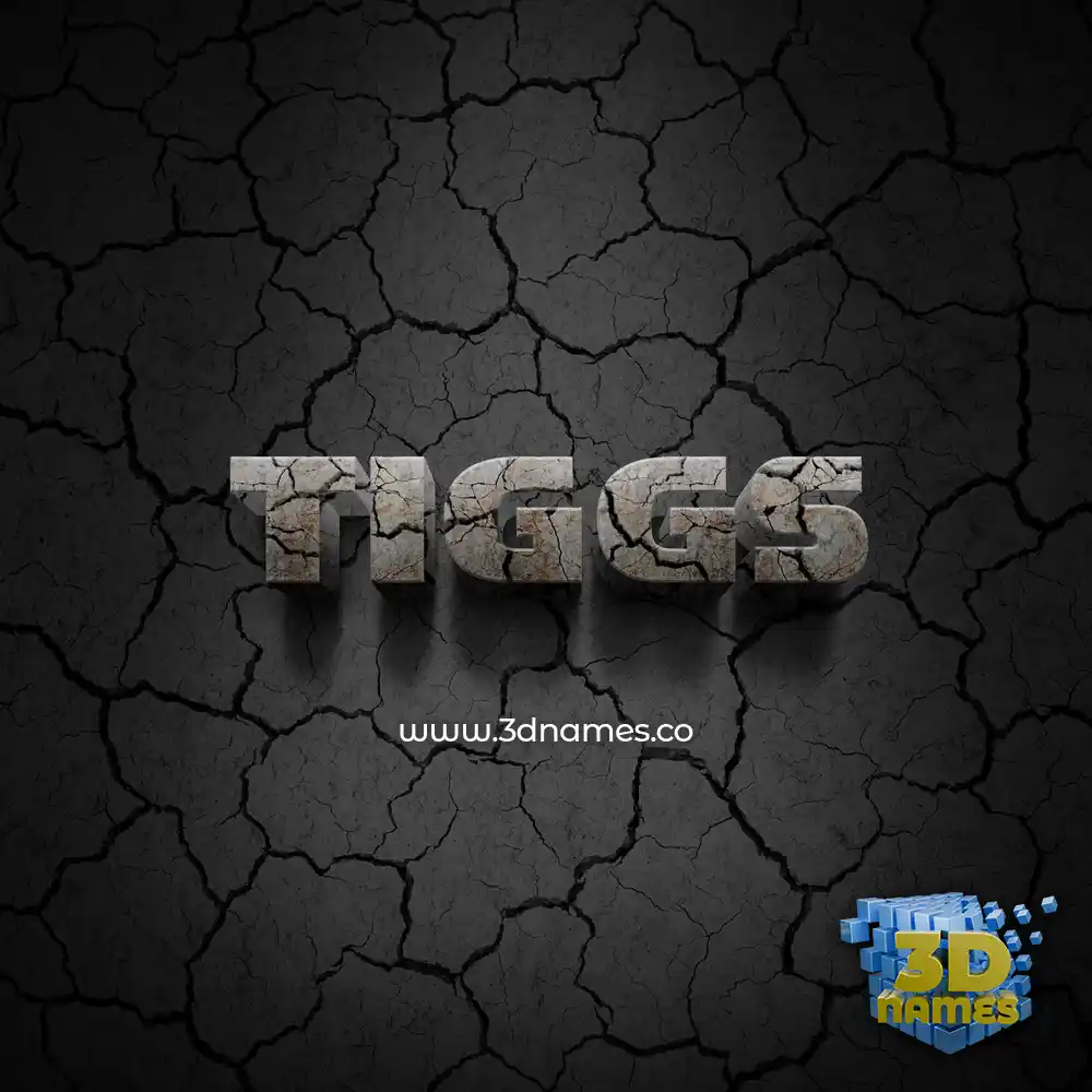 tiggs in Cracked Stone style - 3D name wallpaper