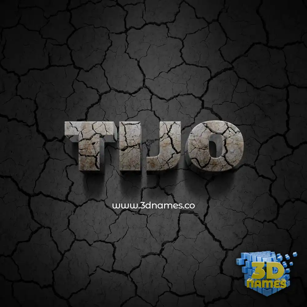 tijo in Cracked Stone style - 3D name wallpaper