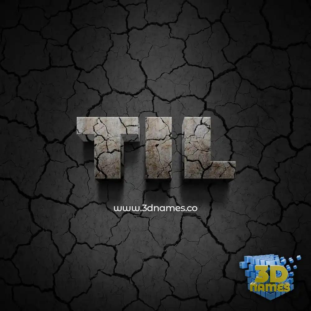 til in Cracked Stone style - 3D name wallpaper