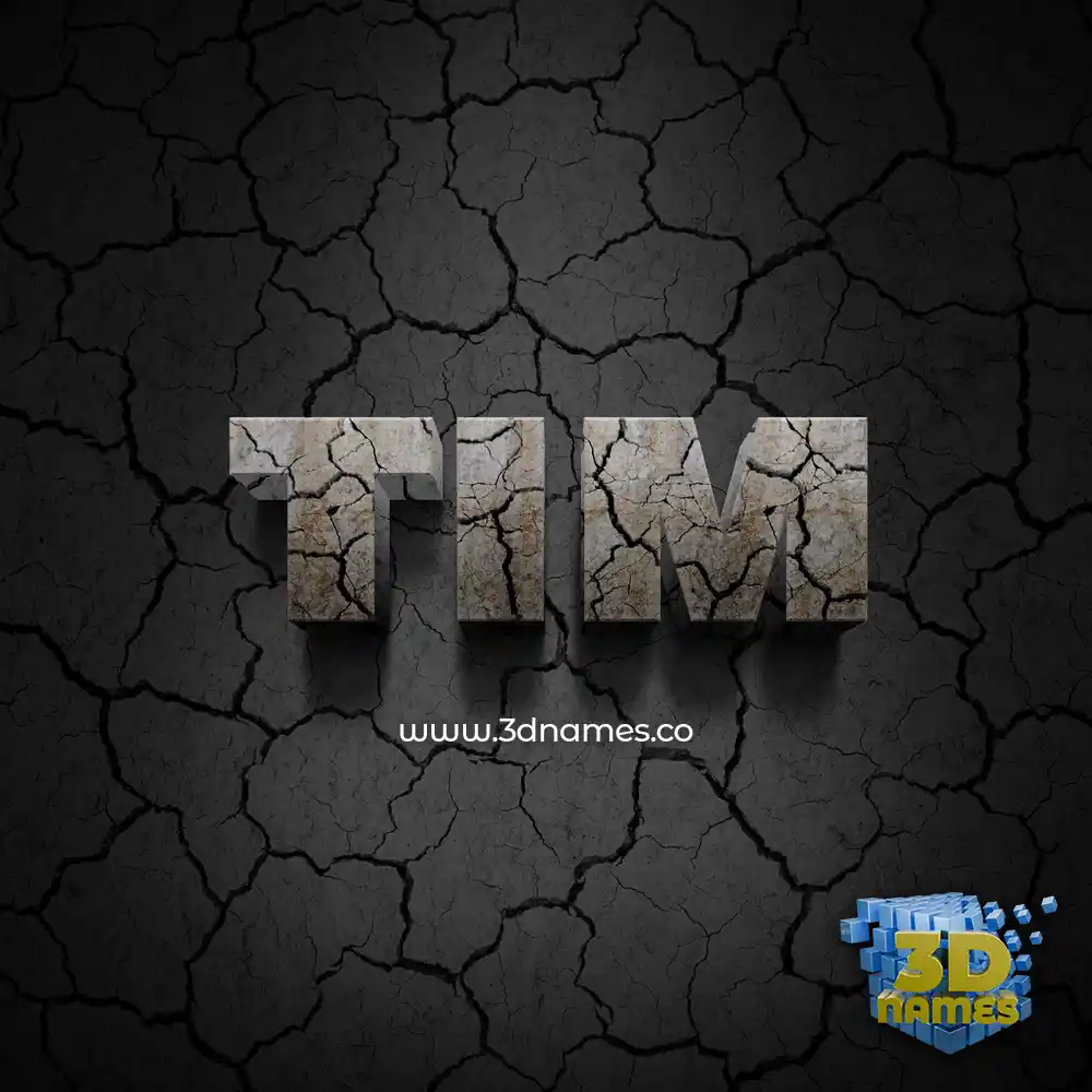 tim in Cracked Stone style - 3D name wallpaper