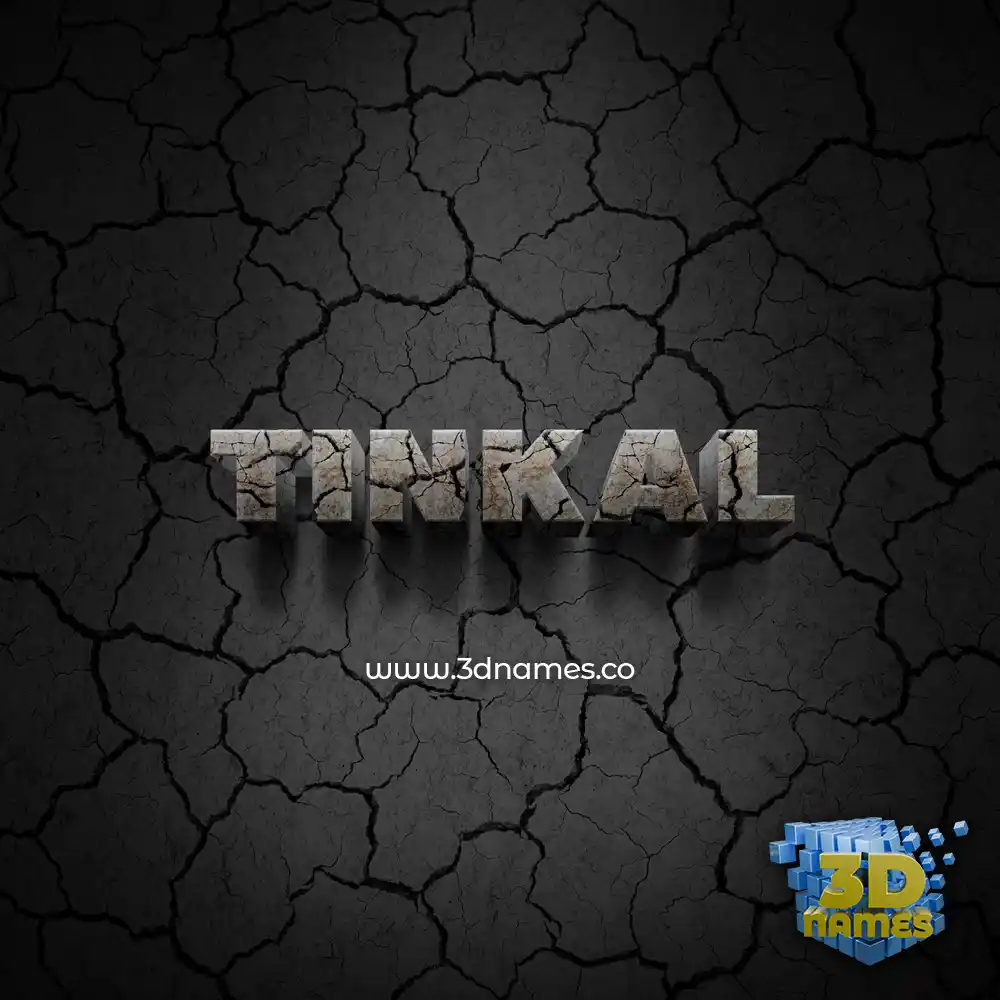 tinkal in Cracked Stone style - 3D name wallpaper