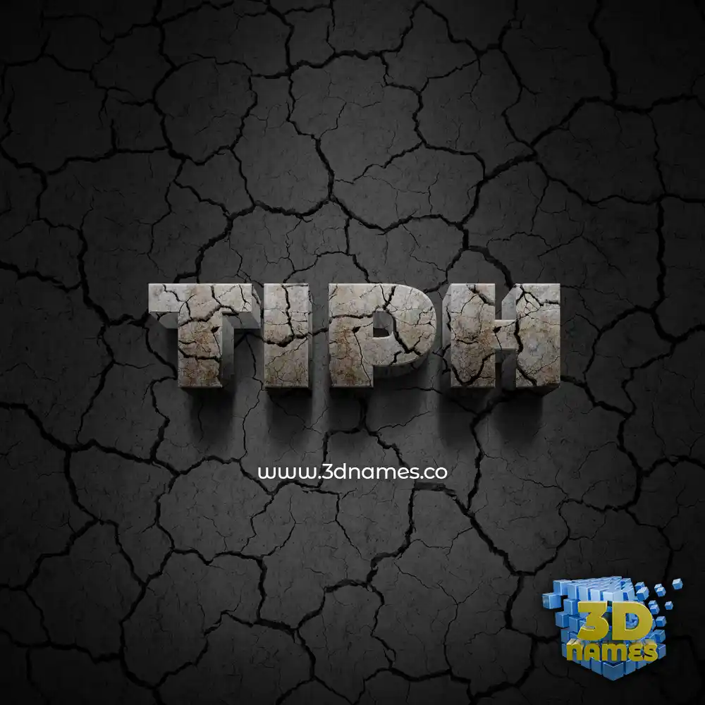 tiph in Cracked Stone style - 3D name wallpaper