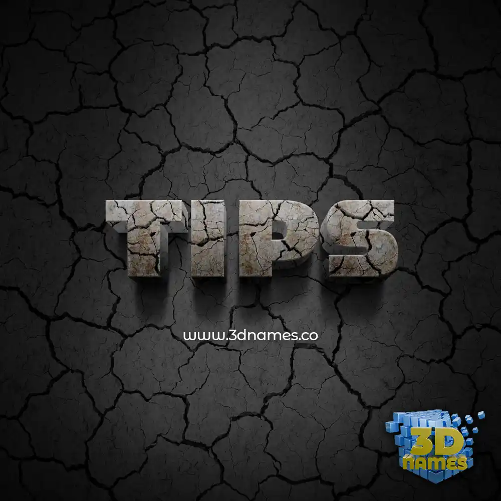 tips in Cracked Stone style - 3D name wallpaper