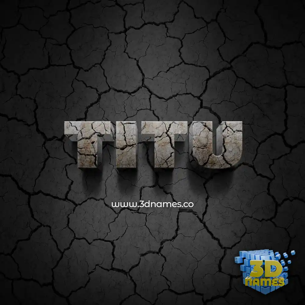 titu in Cracked Stone style - 3D name wallpaper