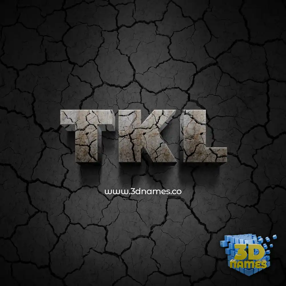 tkl in Cracked Stone style - 3D name wallpaper