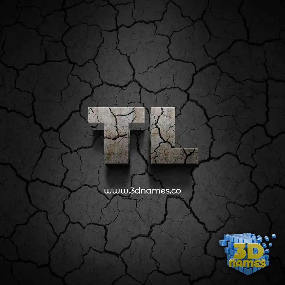 tl in Cracked Stone style - 3D name wallpaper