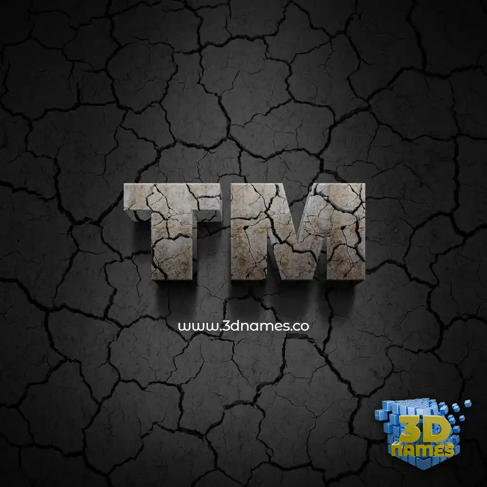 tm in Cracked Stone style - 3D name wallpaper