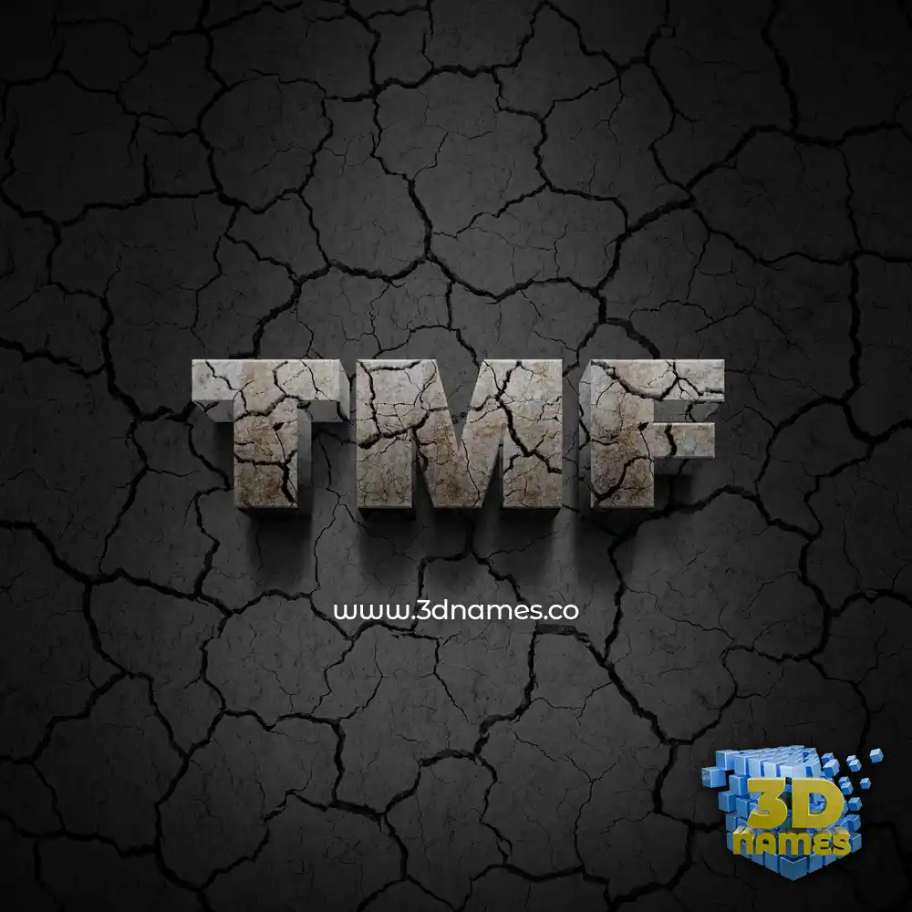 tmf in Cracked Stone style - 3D name wallpaper