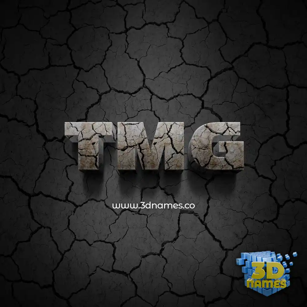 tmg in Cracked Stone style - 3D name wallpaper