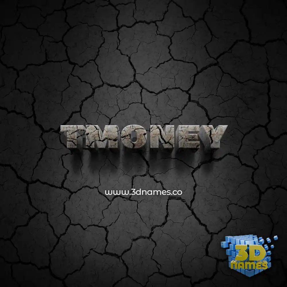 tmoney in Cracked Stone style - 3D name wallpaper