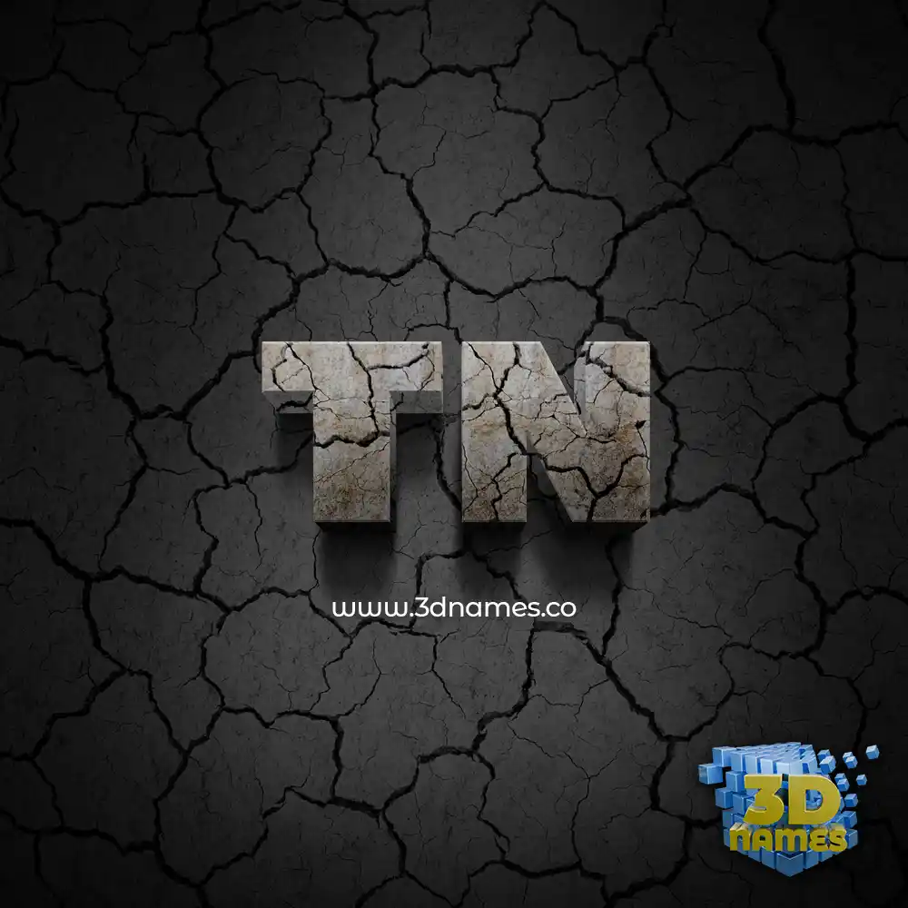 tn in Cracked Stone style - 3D name wallpaper