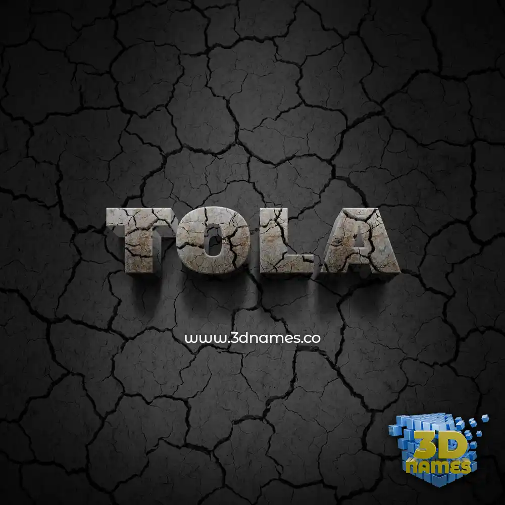 tola in Cracked Stone style - 3D name wallpaper