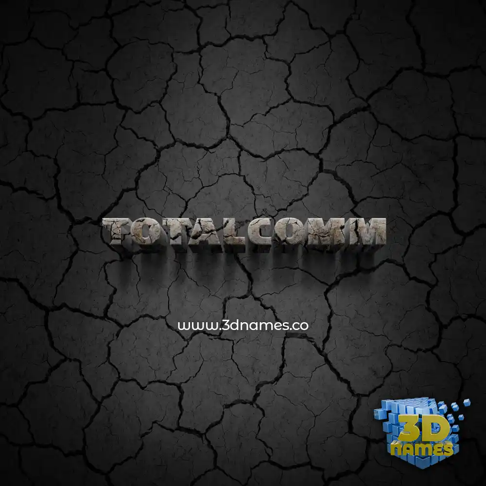 totalcomm in Cracked Stone style - 3D name wallpaper