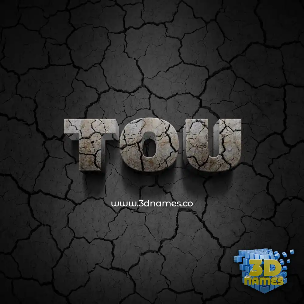 tou in Cracked Stone style - 3D name wallpaper