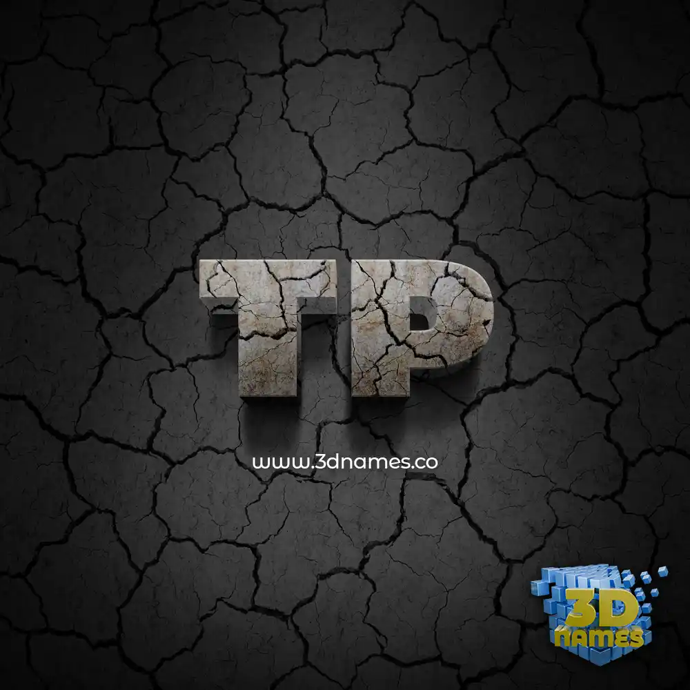 tp in Cracked Stone style - 3D name wallpaper